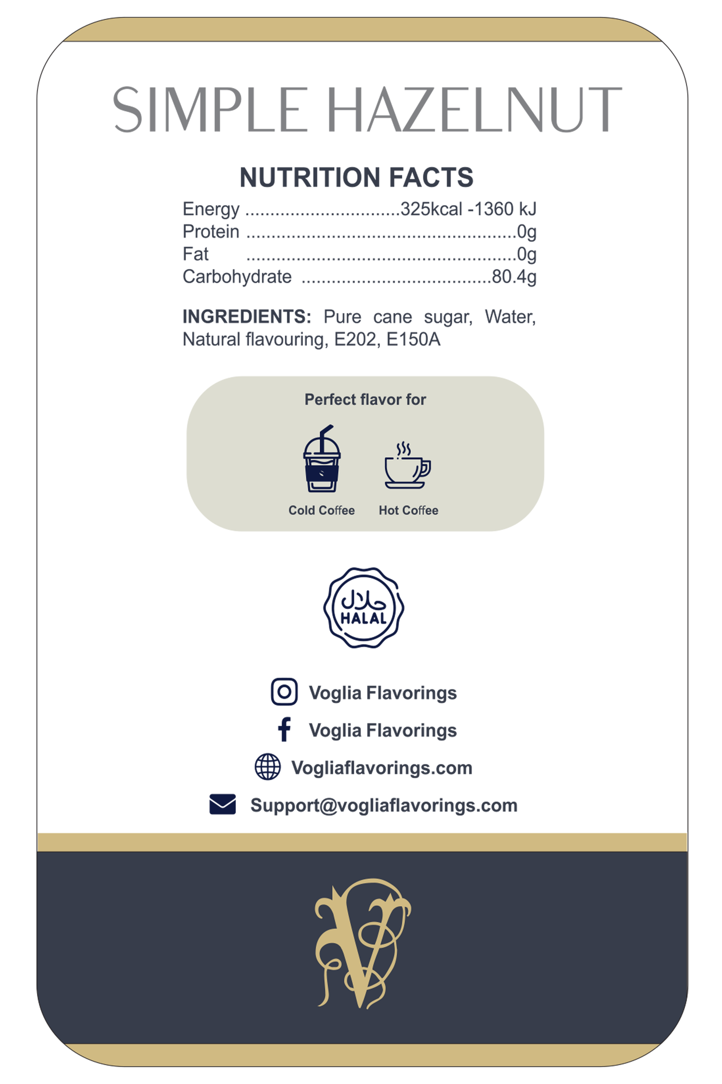 Simple Hazelnut 1L | Coffee Syrup