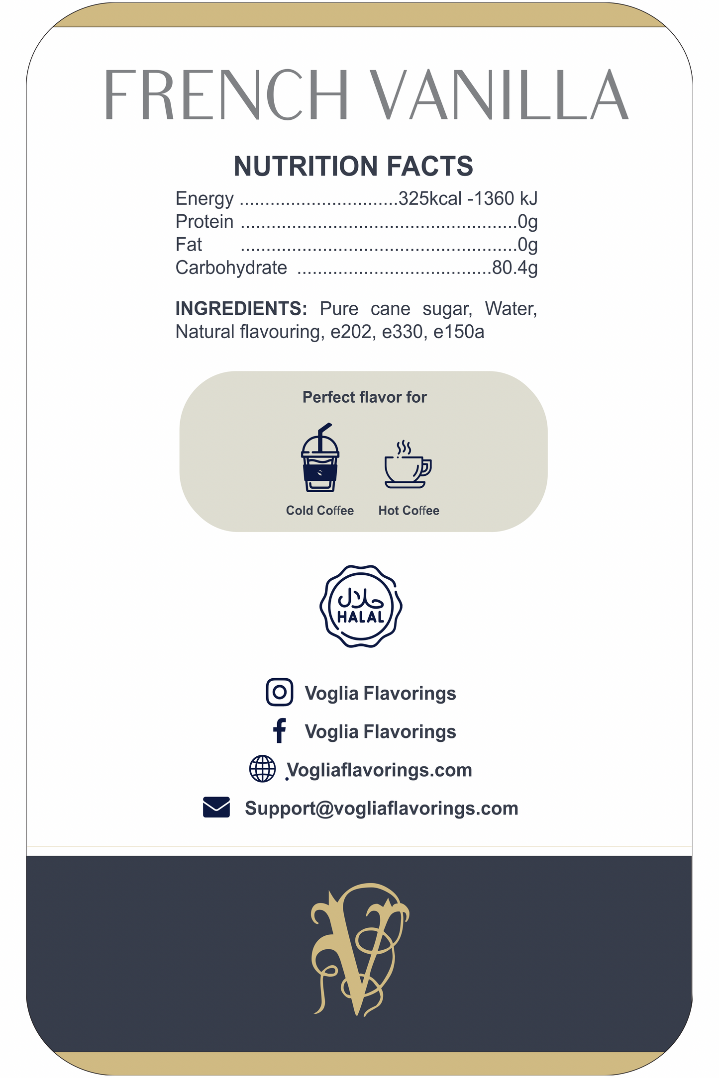 French Vanilla 1L | Coffee Syrup