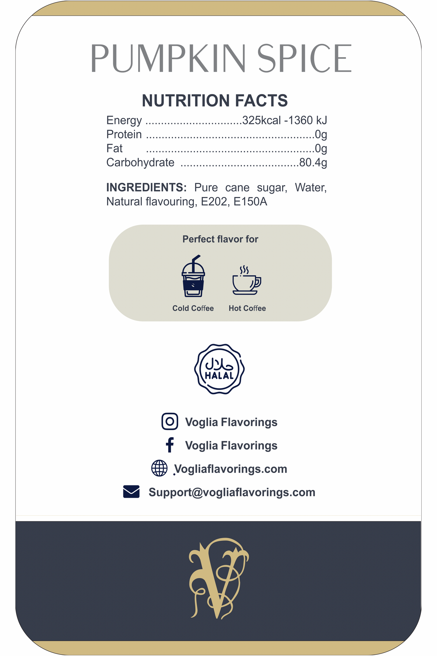 Pumpkin Spice 1L | Coffee Syrup